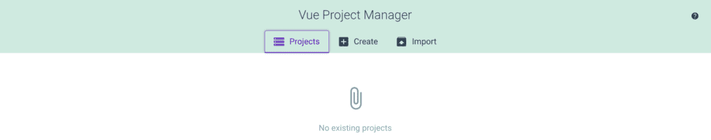 Vue GUI Project Manager