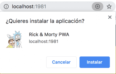 Install button prompt